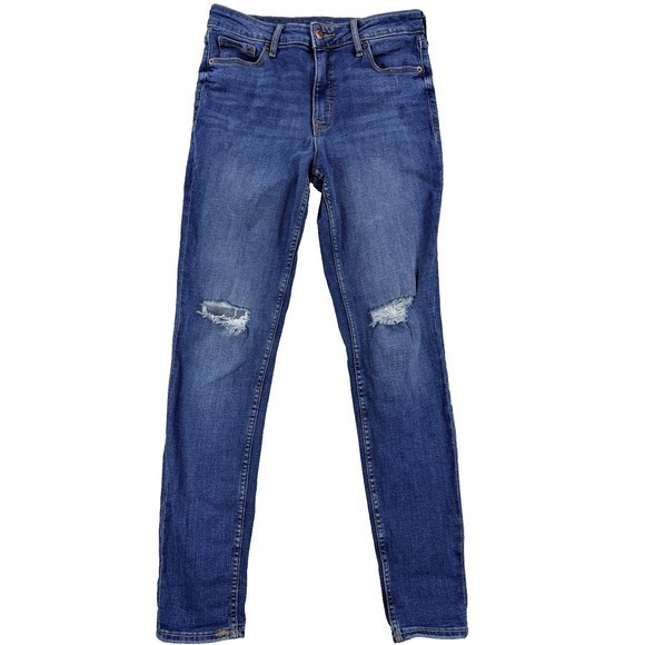 Old Navy Denim - Womens Old Navy Rockstar Super Skinny Jeans Mid Rise Distressed Denim Sz 8